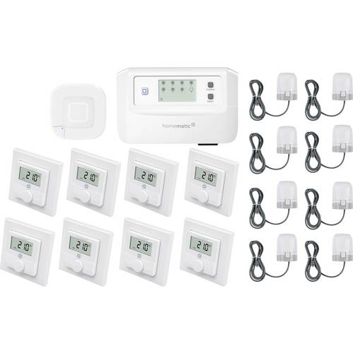 Homematic IP Starterkit Fußbodenheizung HmIP-HAP2+HmIP-FALMOT-C8+HmIP-WTH-1+HmIP-VDMOT