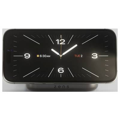 Eine digitale Uhranzeigetafel, die die Zeit als 6:30 Uhr morgens am Dienstag, dem 2., zeigt. Das Zifferblatt ähnelt einem analogen Stil mit fetten Stundenmarkierungen.