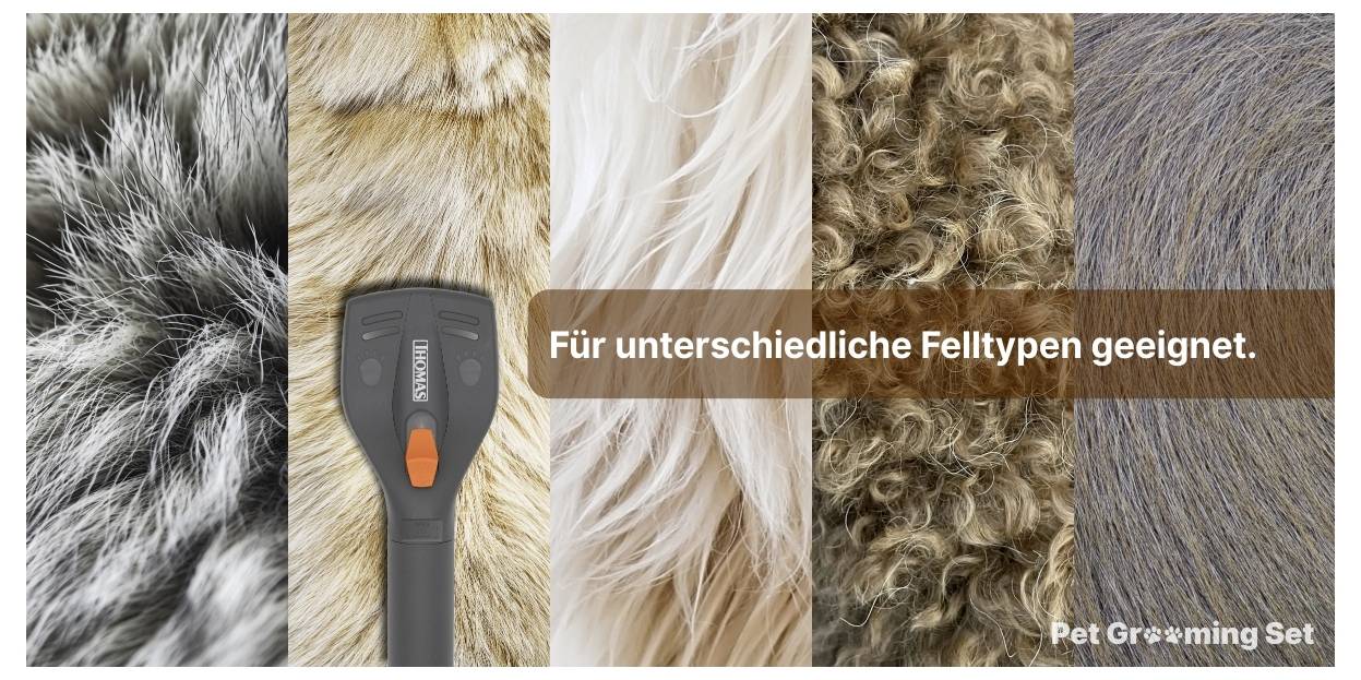 Pet Grooming Tool<br>Mit 6 verschiedenen Felltypen<br>Hervorragende Vielseitigkeit<br><br>Für unterschiedliche Felltypen geeignet.