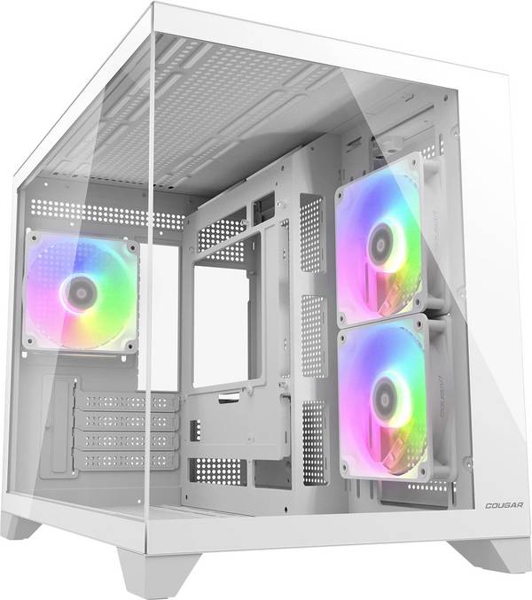 Cougar FV150 Mini-Tower PC-Gehäuse, Gaming-Gehäuse Weiß Seitenfenster