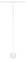 Eine elegante, moderne weiße Pendelleuchte mit schlichtem Design hängt an einem weißen Kabel und eignet sich perfekt für minimalistisches Innendesign.