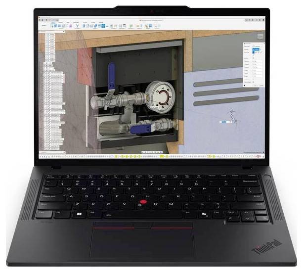 Ein Laptop mit geöffnetem CAD-Programm zeigt ein technisches 3D-Modell eines Rohrsystems. Im Hintergrund sind Softwaretools sichtbar.