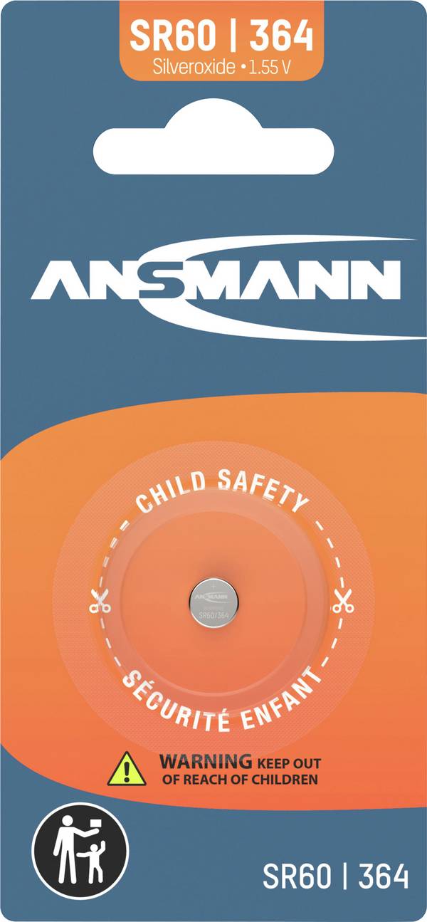 Ansmann Knopfzelle 364 1.55 V 1 St. 9 mAh Silberoxid Silberoxid Knopfzelle SR60 / SR621 / 364