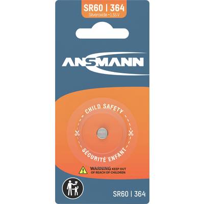 ANSMMAN SR60 | 364 Silveroxid 1,55 V, Knopfzellenbatterie, mit Beschriftung "KINDERSICHERHEIT", Warnzeichen für Kindersicherheit.