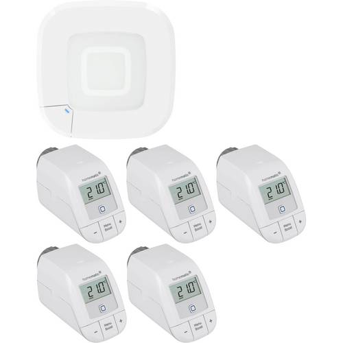 Homematic IP Starterkit Heizen, Access Point, Funk-Heizkörperthermostat HmIP-HAP2+HmIP-eTRV-B 2 - 5er Set
