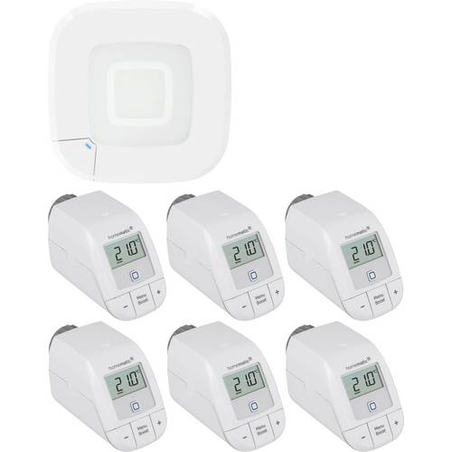 Homematic IP Starterkit Heizen, Access Point, Funk-Heizkörperthermostat HmIP-HAP2+HmIP-eTRV-B 2 - 6er Set