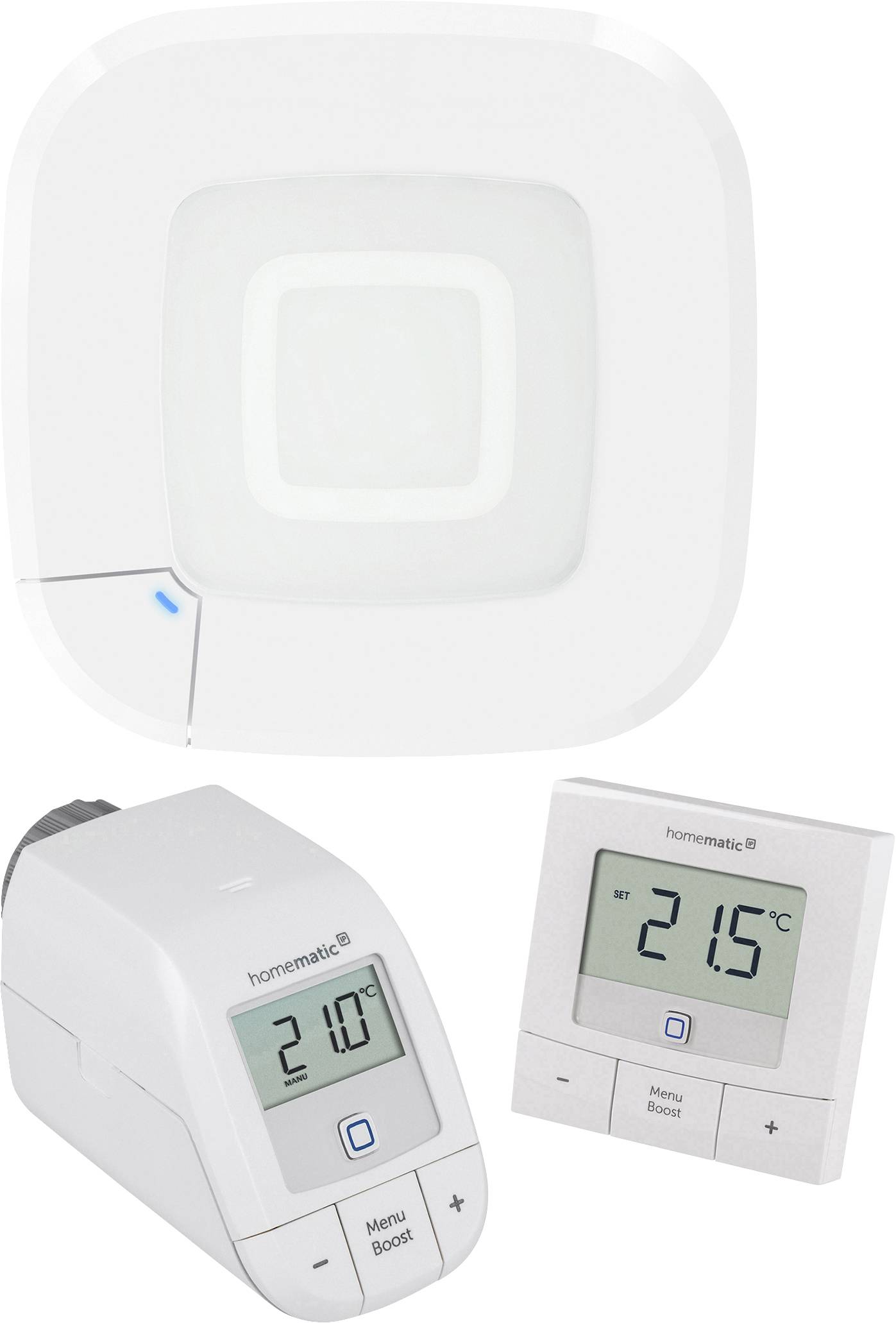 Homematic IP Starterkit Heizen, Funk-Heizkörperthermostat, Access Point, Wandthermostat basic HmIP-HAP2+HmIP-eTRV-B 2+Hm...