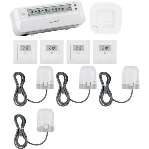 Homematic IP Starterkit Fußbodenheizung, Access Point, Stellantrieb, Wandthermostat HmIP-HAP2+HmIP-WTH-1+HmIP-VDMOT+HmIP...