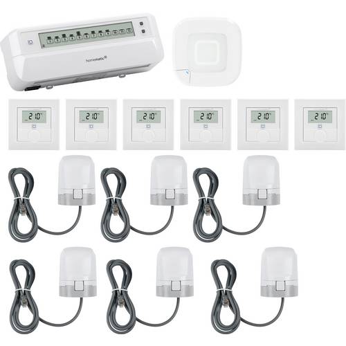 Homematic IP Starterkit Fußbodenheizung, Access Point, Stellantrieb, Wandthermostat HmIP-HAP2+HmIP-WTH-1+HmIP-VDMOT+HmIP...