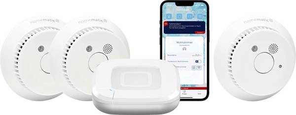 Homematic IP Funk Starterkit Rauchwarnmelder  für 3 Räume HmIP-SK27+HmIP-SWSD-2