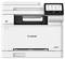 Canon Multifunktionsdrucker Modell i-SENSYS MF643Cdw mit Touchscreen-Oberfläche, auf der Icons für Kopieren, Scannen und Einstellungen angezeigt werden.