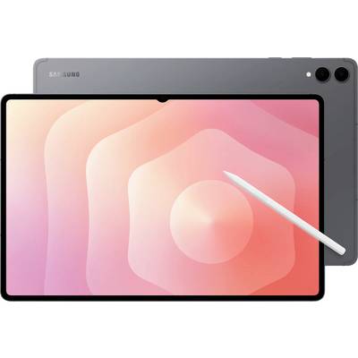 Ein schlankes Tablet mit einem Stylus, der auf dem Bildschirm ruht und einen farbenfrohen Verlauf zeigt. Das Markenlogo des Tablets befindet sich in der oberen linken Ecke.