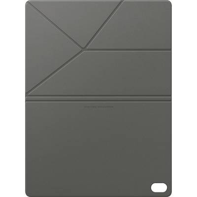 Ein dunkelgrauer rechteckiger Etui mit gefalteten Abschnitten, vermutlich für ein Tablet entwickelt.