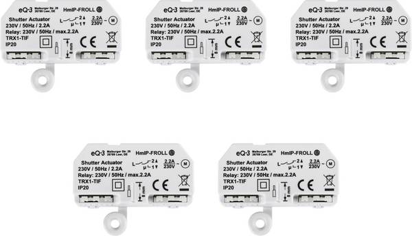 Homematic IP Funk Rollladenaktor   HmIP-FROLL - 5er Set