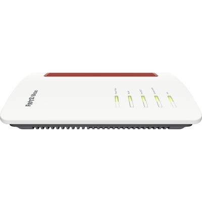 Ein weißer WLAN-Router mit vier Anzeigelichtern, beschriftet mit „Power/DSL", „WLAN", „FON/DECT", „Connect/WPS". Markenname oben links.