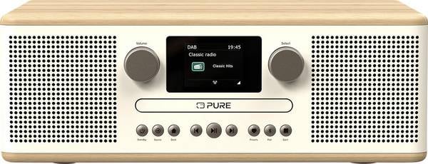 Pure Classic C-D6 Cotton White/Oak EU/UK CD-Radio DAB, DAB+, FM    Eiche, Weiß