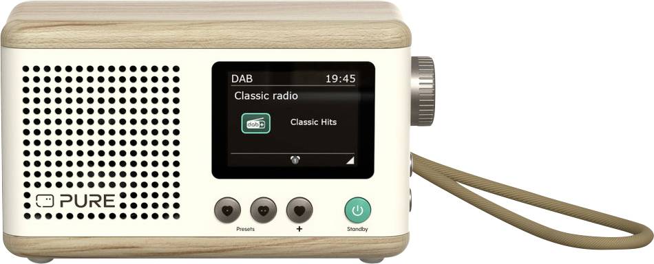 Pure Classic Mini Cotton White/Oak EU/UK/AUS Tischradio DAB+, FM Eiche, Weiß
