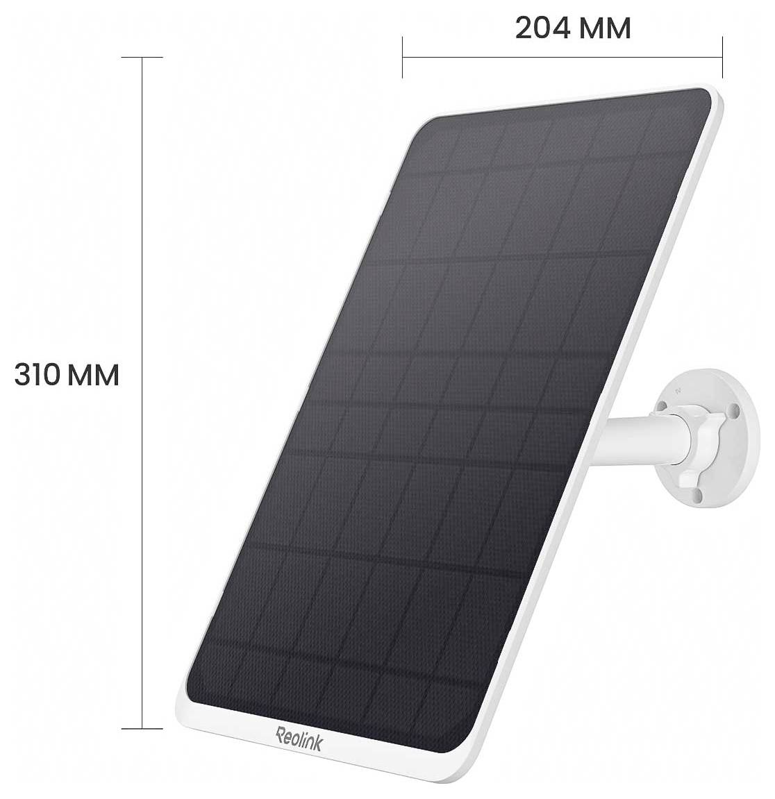 Eine wandmontierte, rechteckige Solarpanel mit einer Höhe von 310 mm und einer Breite von 204 mm.