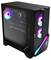 Ein schwarzer MSI Gaming-Computertower mit RGB-Beleuchtung im Inneren, mit dem Markennamen "INFINITE". Zwei beleuchtete Lüfter sind sichtbar.