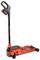 "Astro Tools Hydraulic Jack" - ein rot-schwarzer, robuster Bodenwagenheber mit Griff und Rädern, konstruiert zum Anheben von Fahrzeugen oder schweren Maschinen.