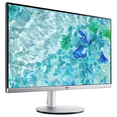 Acer-Monitor mit hochauflösendem Display, der einen lebendigen Hintergrund mit Unterwasserszene in Blau- und Grüntönen präsentiert.