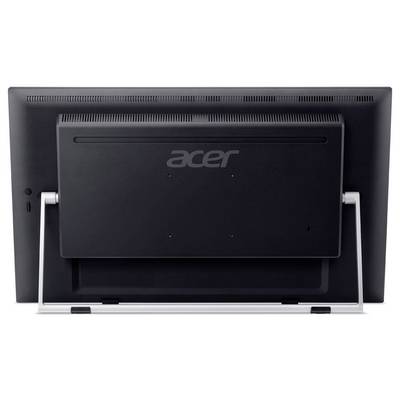 Rückansicht eines Flachbildschirm-Computermonitors von Acer mit einem Doppelbein-Ständer. Das Acer-Logo ist auf dem Rückenpanel sichtbar.