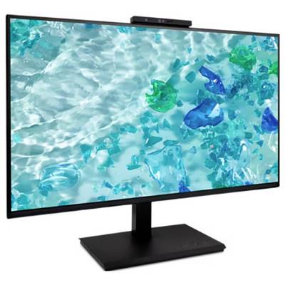 Ein moderner Computermonitor, der ein Bild von klarem, wellendem Wasser mit verstreut liegenden, bunten, durchscheinenden Steinen zeigt.