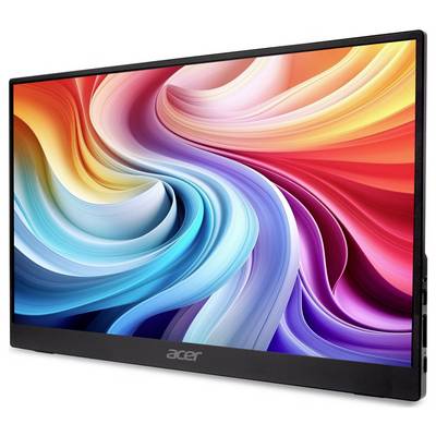 Acer-Portablemonitor, der lebendige, wirbelnde Farben auf dem Bildschirm zeigt.