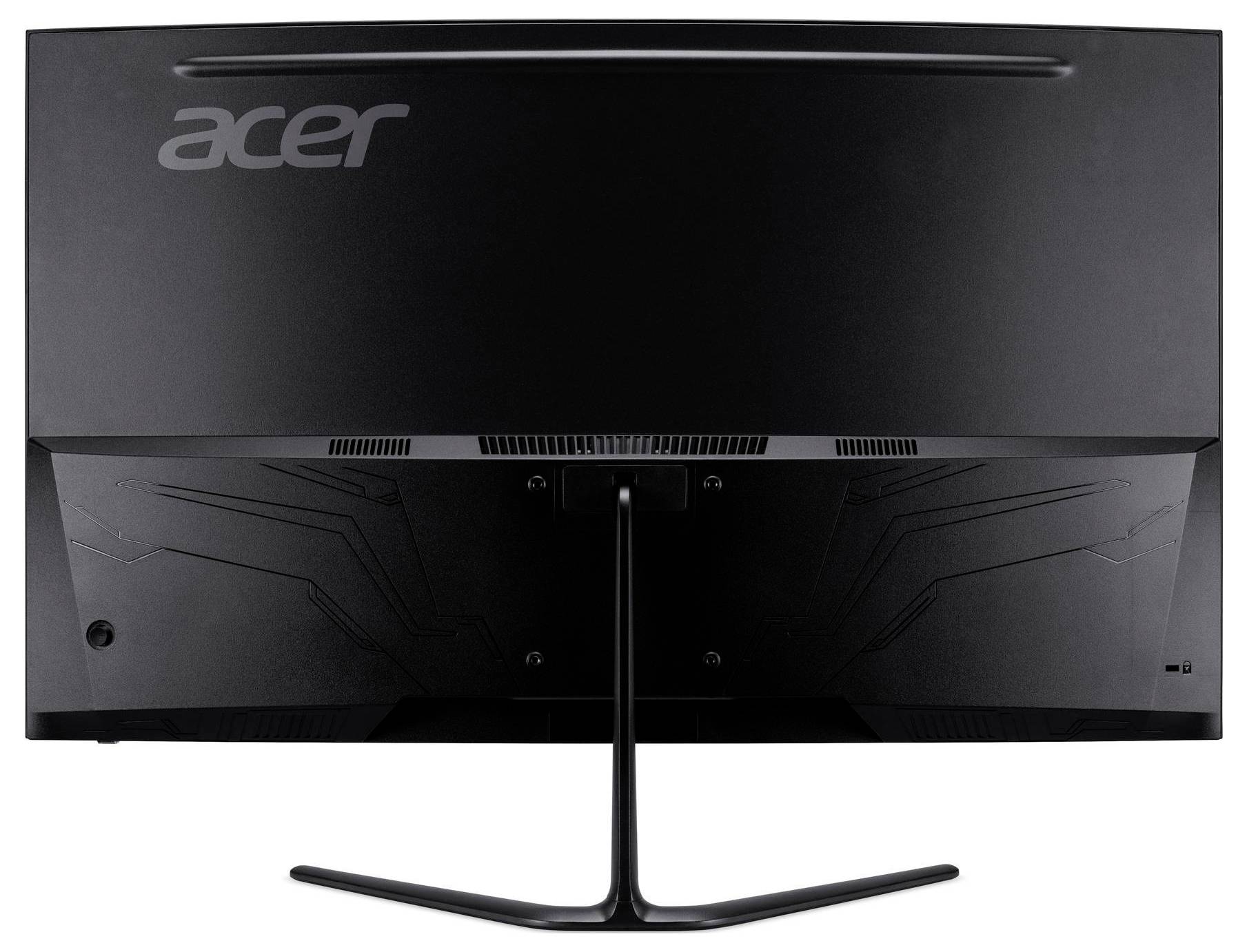 Acer-Monitor von hinten betrachtet, zeigt den Ständer und die Rückseiten-Design.