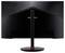 Rückansicht eines schwarzen Acer-Monitors mit einem schlanken Ständer und roten Akzenten, der ein elegantes Design präsentiert.