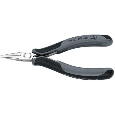 ESD-Zange mit ergonomischen schwarzen und grauen Griffen und einer präzisen Greifspitze. Markierung enthält 'Made in Germany'.