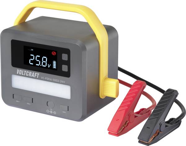 VOLTCRAFT Schnellstartsystem VC-PZKA-5002-24V VC-17609855 Starthilfestrom (12 V)=1500 A Starthilfestrom (24 V)=500 A USB-Steckdose 2x, Lade- und Aufbewahrungsstation, Elektronikschutz, Metallzangen, Verpolungs- u. Elektronikschutz, Arbeitsleuchte