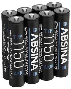Absina Micro (AAA)-Akku NiMH 1.2 V 8 St.