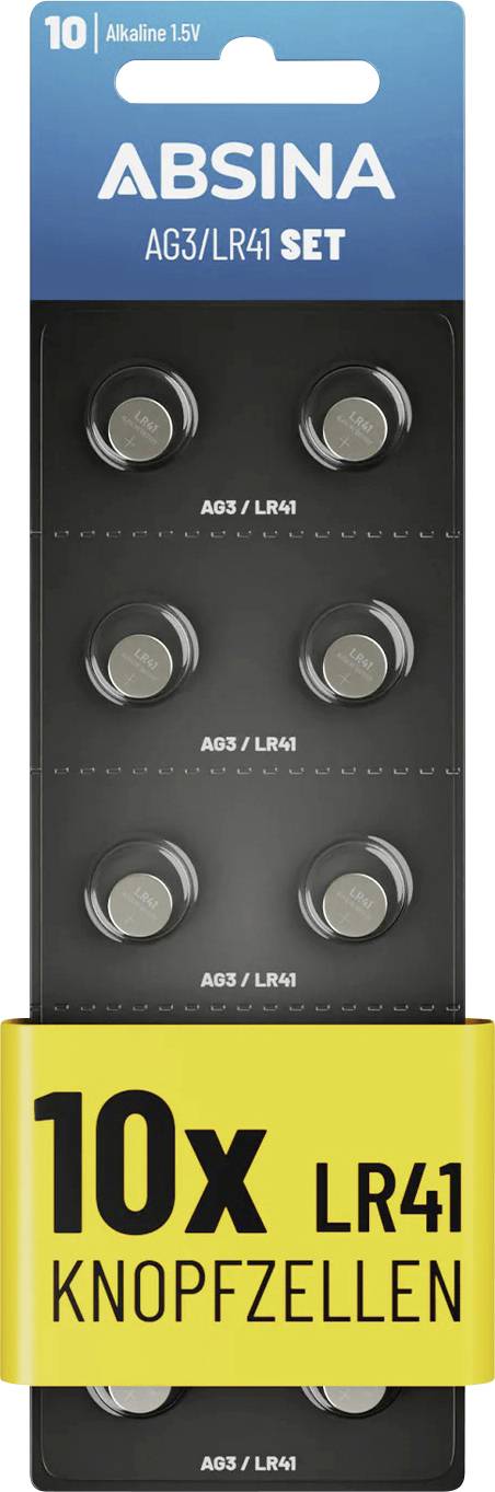 Absina Knopfzelle AG 3 1.5 V 10 St. Alkali-Mangan