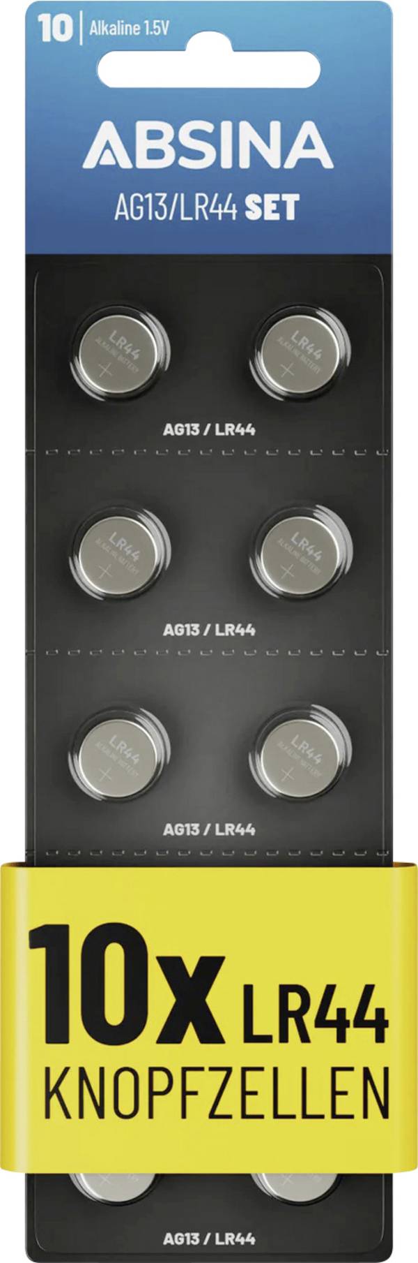 Absina Knopfzelle AG13 1.5 V 10 St. Alkali-Mangan