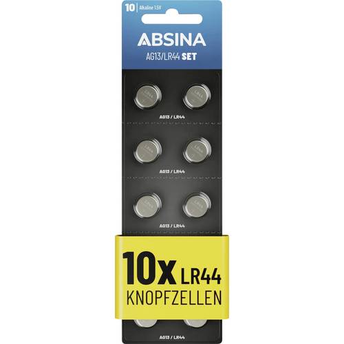 Absina Knopfzelle AG 13 1.5 V 10 St. Alkali-Mangan