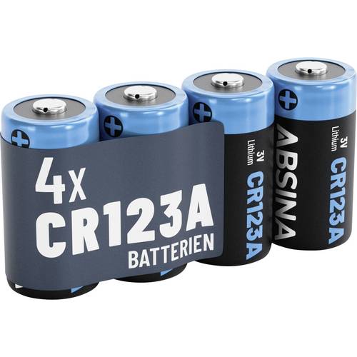 Absina Spezial-Batterie CR-123A Lithium 1300 3 V 4 St.