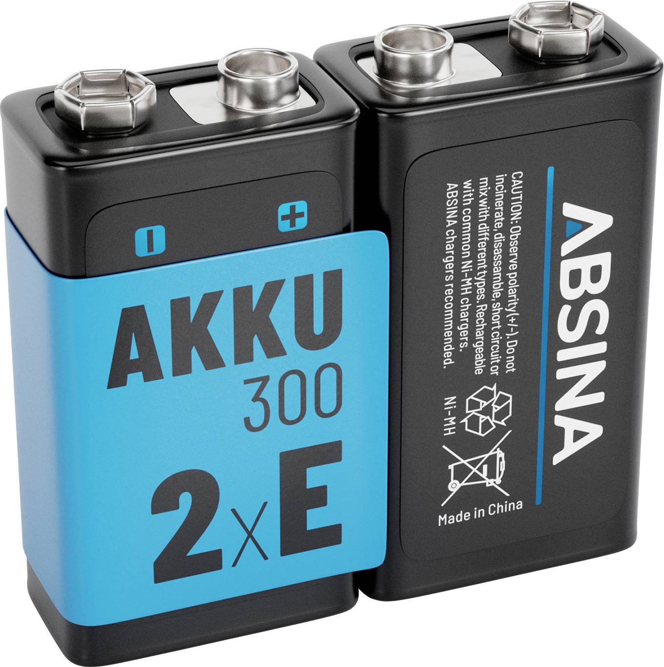 Absina 9 V Block-Akku NiMH 270 8.4 V 2 St.