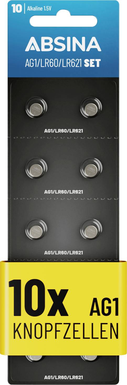 Absina Knopfzelle 1.5 V 10 St. Alkali-Mangan