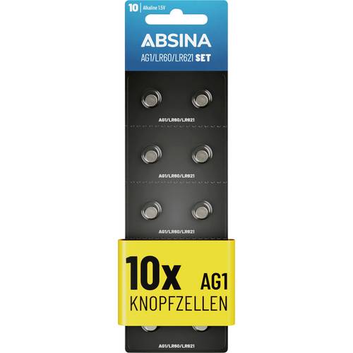 Absina Knopfzelle 1.5 V 10 St. Alkali-Mangan
