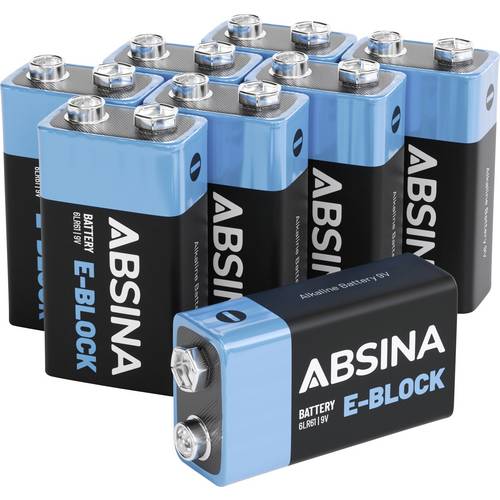 Absina 9 V Block-Batterie Alkali-Mangan 580 mAh 9 V 8 St.