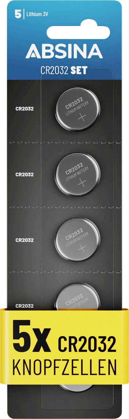 Absina Knopfzelle CR 2032 3 V 5 St. Lithium