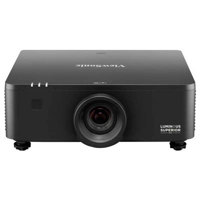 'ViewSonic Luminous Superior' Projektor, Frontansicht, mit zentrierter Linse und Logo oben.