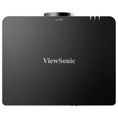 Schwarze rechteckige ViewSonic-Geräteabdeckung mit Logo in der Mitte; sichtbare Anschlussports.