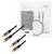 LogiLink 2m RCA-Audiokabel-Packung, die zwei graue Kabel mit goldenen Spitzen und schwarzen Anschlüssen zeigt, in transparenter Verpackung.