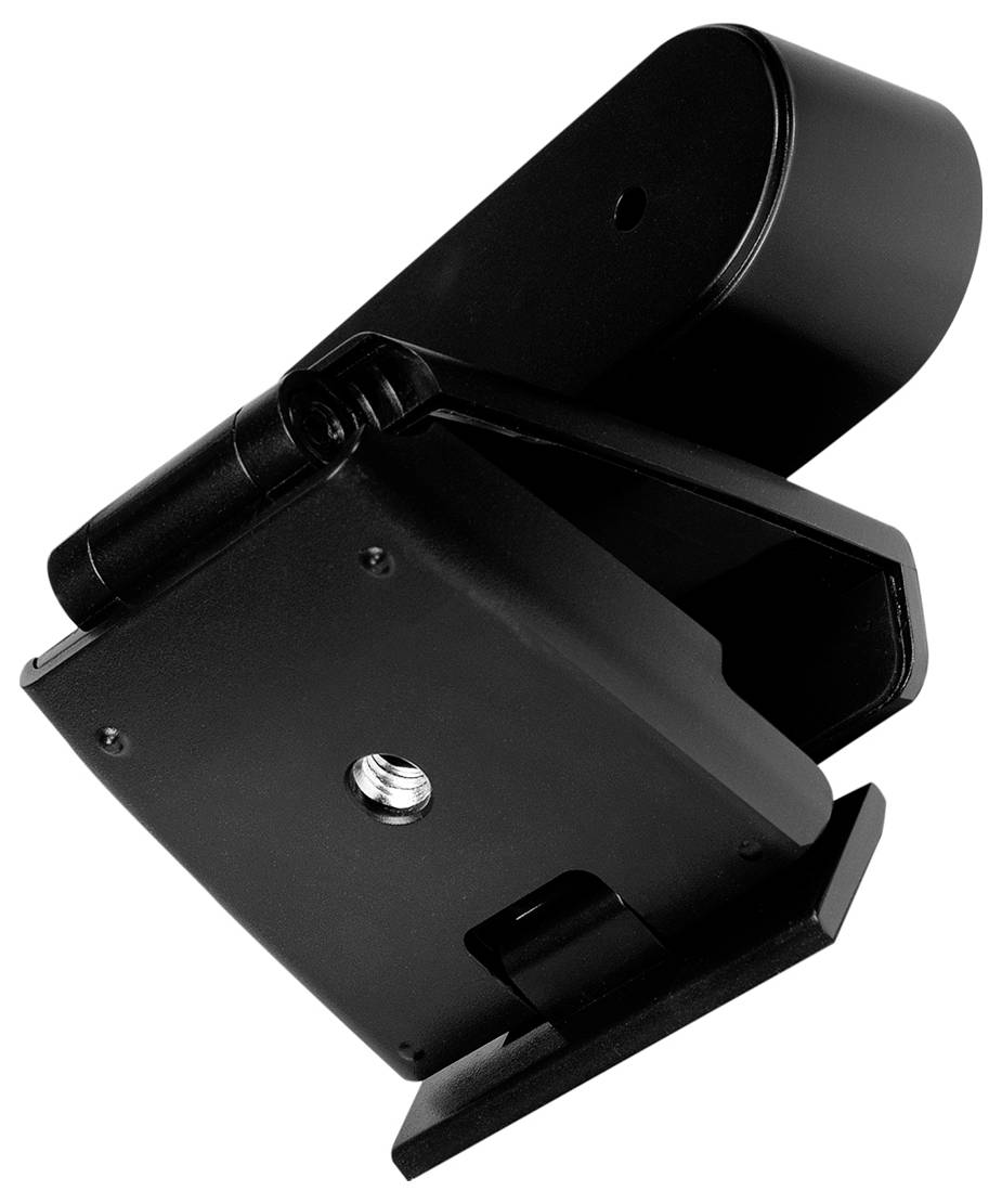 Eine schwarze Wandhalterung mit einem Schwenkmechanismus zum Ausrichten von elektronischen Geräten.