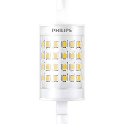 Eine Philips LED-Glühbirne mit mehreren kleinen LED-Dioden, die in einem Rastermuster angeordnet sind und für energieeffiziente Beleuchtung konzipiert ist.