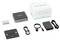 Produktset für einen GEEKOM Mini PC, zeigt den kompakten Computer, 'Air Series' Box, Netzteil, Befestigungsplatte, Kabel und Riemen-Zubehör.