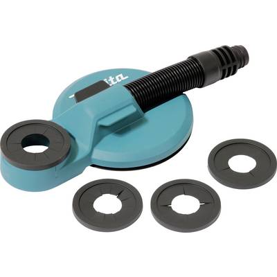 Eine blaue Führungshülse und drei schwarze Adapterringe, entwickelt, um verschiedene Routergrößen zu passen, für präzises Bohren und Stabilität auf ebenen Oberflächen.