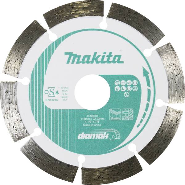 Makita D-80070  Diamanttrennscheibe Durchmesser 115 mm Bohrungs-Ø 22.23 mm Beton, Ziegel, Kalksandstein 1 St.